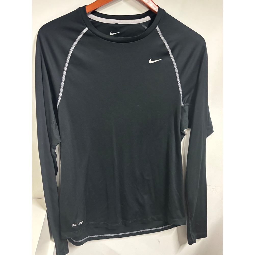 Nike Dri-FIT Womens Long Sleeve Training Shirt Black Small Activewear Top